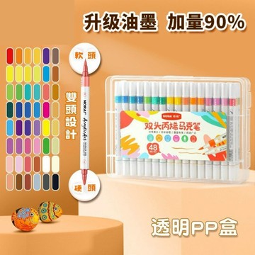 軟硬雙頭｜現貨當天出｜兩倍水量更持久｜雙頭丙烯馬克筆 丙烯馬克筆 水性馬克筆 彩色筆 麥克筆 丙烯筆 馬克筆 畫畫 美術
