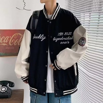 限時優惠 休閒潮流寬鬆夾克 美式春秋季棒球潮牌ins港風新款休閒學生潮流寬鬆外套上衣夾克