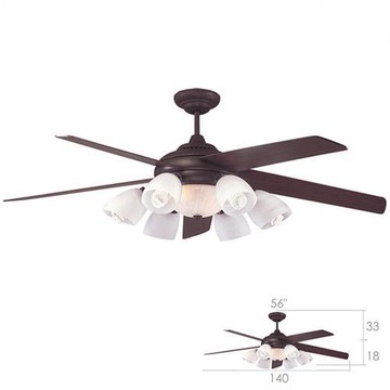 貝斯特 凱特胡桃56吋吊扇+多燈組-遙控款BS09G