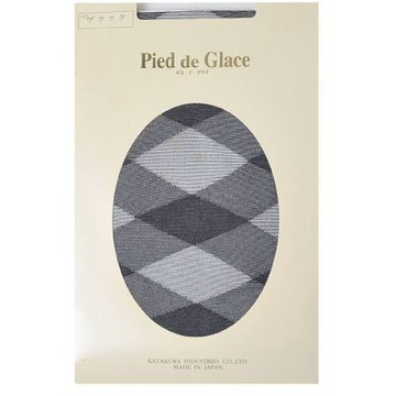 Pied de Glace 日本製高質感斜格紋花紋褲襪(黑色系/M-L)
