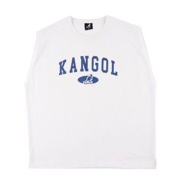 KANGOL 背心 白 藍LOGO 寬版 無袖 上衣 女 6322148200
