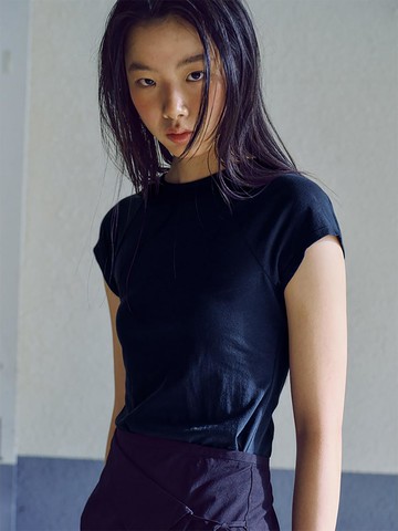Round Hem Slim Tee [Navy] (KE5540M03R)