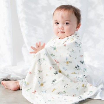 日本 新生兒彌月禮物 有機棉【嬰兒毯 白紙盒】客製刺繡 滿月禮