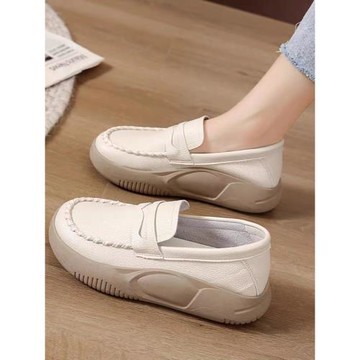 厚底護士鞋女軟底不累腳防臭透氣2023春秋新款孕婦防滑上班豆豆鞋