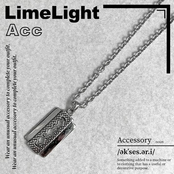 ☆LimeLight☆ 韓風 高級感 嘻哈 饒舌 百搭 做舊 雕刻 刀片 飾品 鈦鋼 項鍊 男女項鍊 ACC-K4010