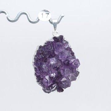 圖桑帶回 | 巴西 紫晶片 智慧招貴人 天然水晶 金屬項鍊 T240307-017