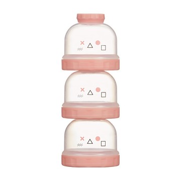 KU.KU Duckbill 酷咕鴨 KUKU PLUS 純真之瞳疊疊樂鈕扣式奶粉罐 3件組  暖陽粉  1組
