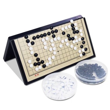便攜磁吸式五子圍棋（贈收納盒） 磁鐵象棋 磁吸五子棋 兒童圍棋五子棋初學者象棋圍棋盤小學生成人五子棋黑白罐套裝送書
