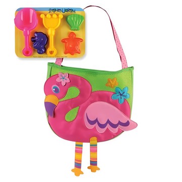 Stephen Joseph 沙灘收納包 含沙灘玩具  38 x 33cm  粉紅鶴