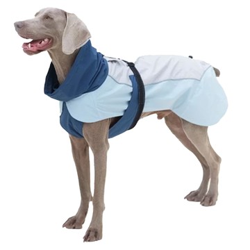 Paws Holic 快穿式寵物雨衣 防水透氣面料 四點可調節設計  55頸圍62cm 胸圍94cm  拼色藍  1件