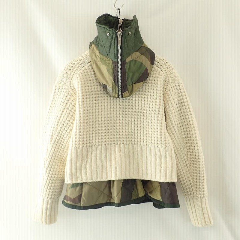 21年製 sacai サカイ xKAWS 21-05687 Nylon Twill x Wool Knit 21年製 sacai サカイ xKAWS 21-05687 Nylon Twill x Wool Knit