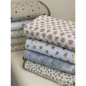 韓國ins全棉可愛單件床蓋純棉夾棉絎縫單品加厚床單可機洗榻榻米