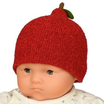 akachan honpo - 毛茸茸柔軟針織帽-水果-紅色-日本製