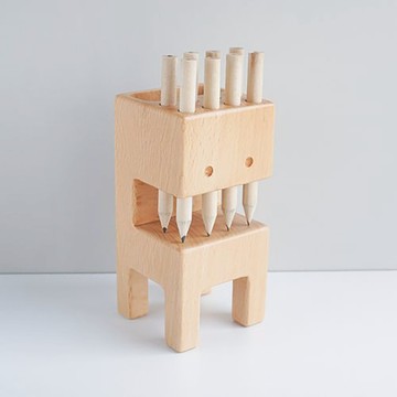 童心木｜木製筆筒-牙怪