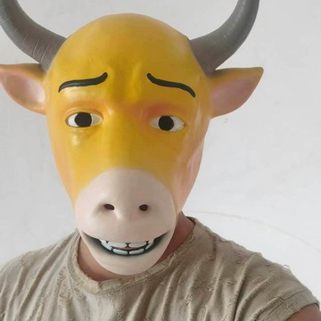 新上架👉萬聖節乳膠牛來電影牛來頭套 主題搞怪面具頭套搞怪沙雕禮物交換禮物 送朋友禮物