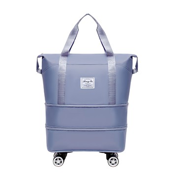 大容量折疊擴展萬向輪旅行包  1個  41 x 22 x 26~57cm  藍色