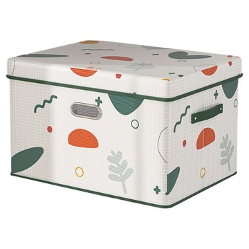 小麥購物 圖案掀蓋式收納箱 大款 L2923  大(45 x 30 x 29cm)  1個  幾何植物