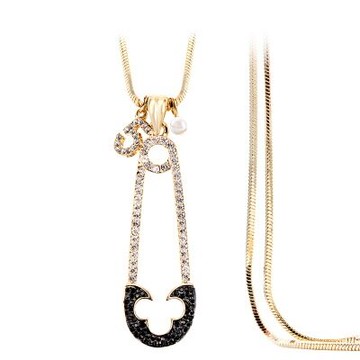 鑲鑽項鍊 毛衣鍊-創意簡約精緻璀璨女飾品73fv163【獨家進口】【米蘭精品】