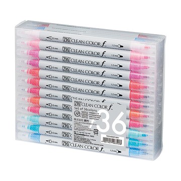 【Kuretake 日本吳竹】ZIG 雙頭圓頭麥克筆 三十六色套組