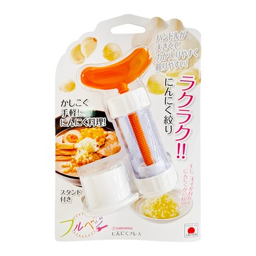 SHIMOMURA 下村工業 壓蒜器 日本製造  橘色 + 白色  1個