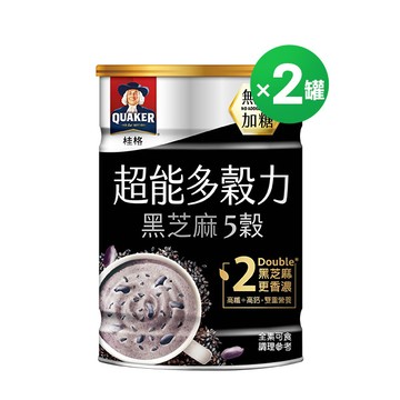 桂格 超能多穀力-黑芝麻5穀(無添加糖) 390gX2罐組【限時折$100! 輸碼即享】