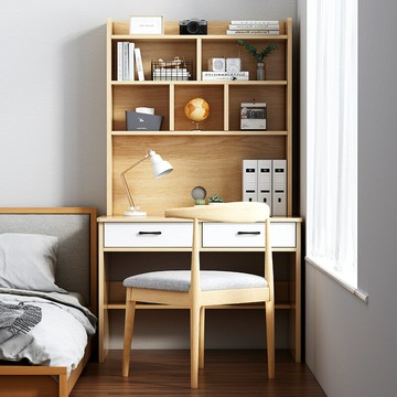 APP下單享點數9% 億家達書桌書架一體臺式電腦桌簡約家用學生書柜臥室學習寫字桌子