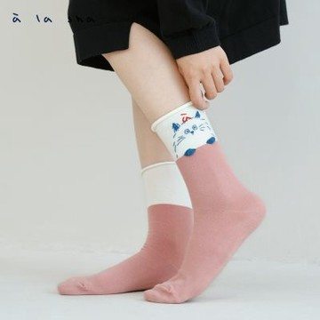 a la sha 立體手手miao中筒襪