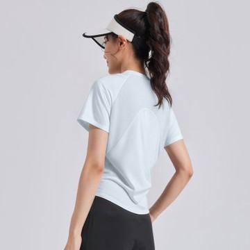 【ALLK 歐楷】促銷 背網紗瑜珈韻律服上衣 4色(尺寸L-2XL/中大尺碼/運動/健身)