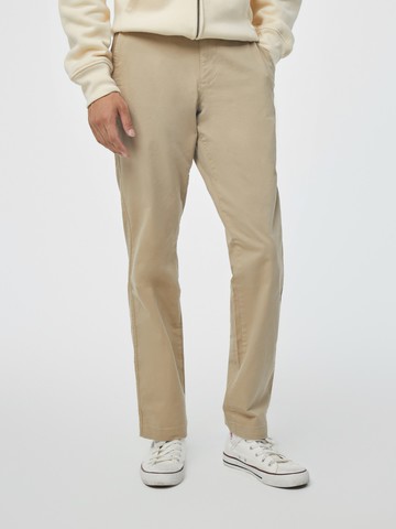 男裝 棉質微彈直筒卡其褲-卡其色