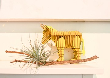 布萊梅城市樂手 - 驢 DIY手作 3D居家擺飾 黃色