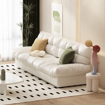 免運/公司貨 沙發 沙發床  云朵沙發新款奶油風簡約現代客廳直排懶人布藝沙發家用臥室小沙發 可開發票 全館五折 工廠現貨直銷 新品特價 z10301