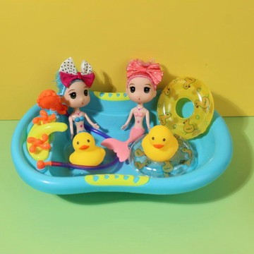 【臺灣-出貨】兒童-洗澡過家家玩具美人魚可愛女寶戲水洗澡鄰里同款鴨子水槍