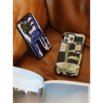 【平方Studio】Ale中古椅蘋果手機殼 iPhone原創藝術手繪文字拼貼創意插畫菲林蘋果保護套高級感ins