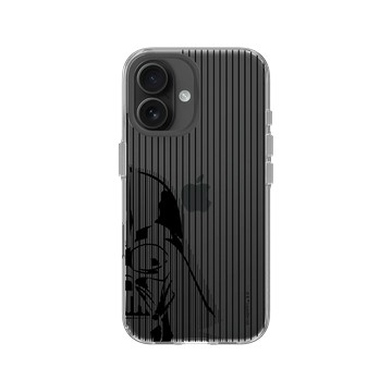 iPhone 16 Clear Case（相機按鈕） 透明 - 迪士尼-星際大戰 Star Wars - 黑武士-黑白條紋
