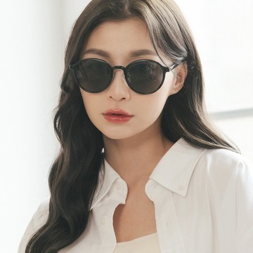 城市時尚TR90圓框偏光墨鏡│UV400太陽眼鏡│靜影黑│落雪白