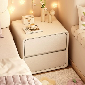免運 開立發票 床頭櫃 床頭櫃2025新款臥室家用實木床邊櫃簡約現代簡易奶油風床頭置物架