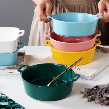 螺螄粉碗專用精致漂亮的帶把甜品碗宿舍用學生防摔沙拉碗輕奢圓形