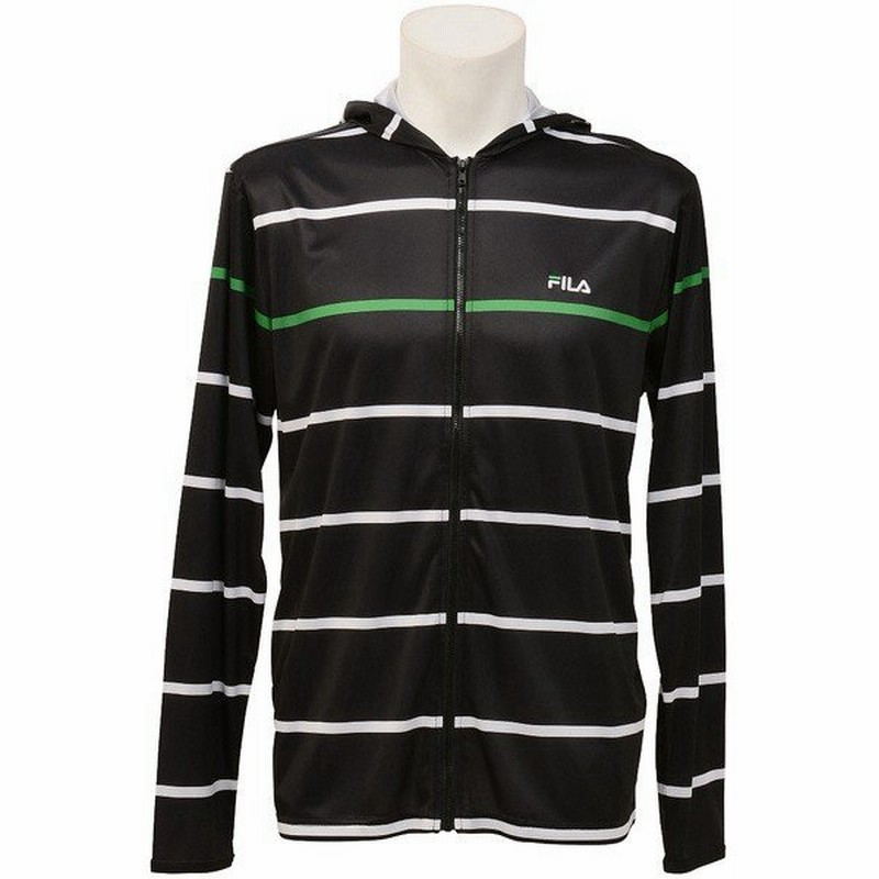Fila フィラ サマー レジャー メンズラッシュガード 16ssfila パネルボーダープリント Uvパーカー メンズ Bk 通販 Lineポイント最大0 5 Get Lineショッピング