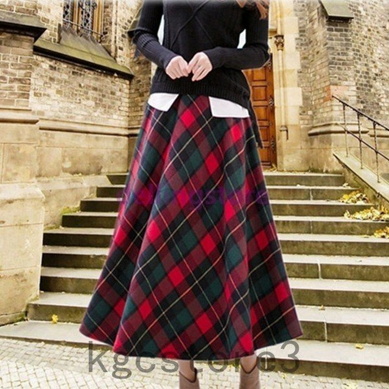 チェックロングフレアースカート タータンチェック 総丈ｃｍ レッド系タータンチェック 通販 Lineポイント最大get Lineショッピング