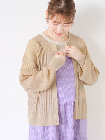 透明感圓領抓摺罩衫(FF46L2D0480) - ehka sopo