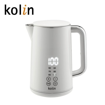 【Kolin歌林】316不鏽鋼智能溫控快煮壺(KPK-LN211)｜白色款 雙層防燙 無縫內膽 1.7公升