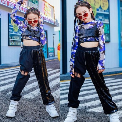 ダンス衣装 キッズ ジャズダンス衣装 ガールズ 韓国 セットアップ トップス パンツ へそ出し 練習着 ヒップホップ Hiphop 通販 Lineポイント最大get Lineショッピング