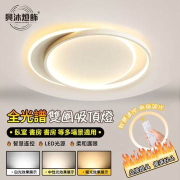 【XINGMU 興沐】吸頂燈 超薄遙控吸頂燈 LED圓形平板燈 臥室/書房燈 全譜光智能APP控制 三段調光調色