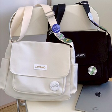 ⚡24小時内出庫⚡ 側背包 小方包 肩背包 帆布包 單肩包 素色包 郵差包 側背包女 大容量側背包 簡約 韓版 背包