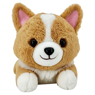 歐比邁 柯基娃娃  60cm  趴姿摳几 咖啡色 + 白色  1個