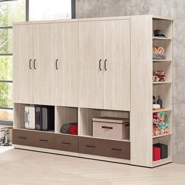 Boden-比恩7.7尺多功能開放式衣櫃組合(雙吊桿)