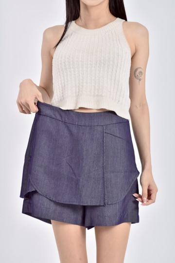 (M) 伊蕾質感深藍色褲裙