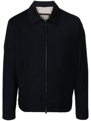 Corneliani - spread-collar zip-up jacket - men - Polyester/Polyester/Viscose/Cotton - 48 - Blue