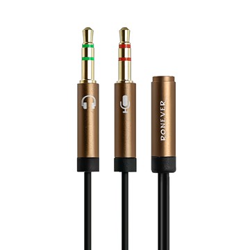 RONEVER 鋁合金音源轉接線  VPC-97  古銅色  1條