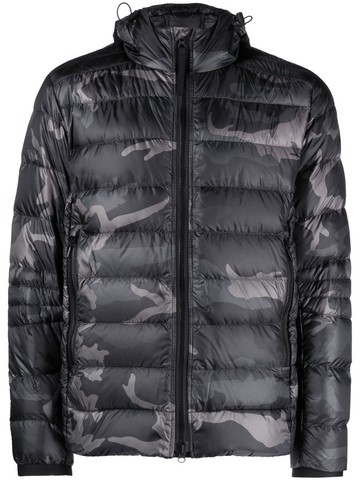 Canada Goose - Crofton logo-patch padded jacket - men - Feather Down/Polyamide/Polyamide - L - Black